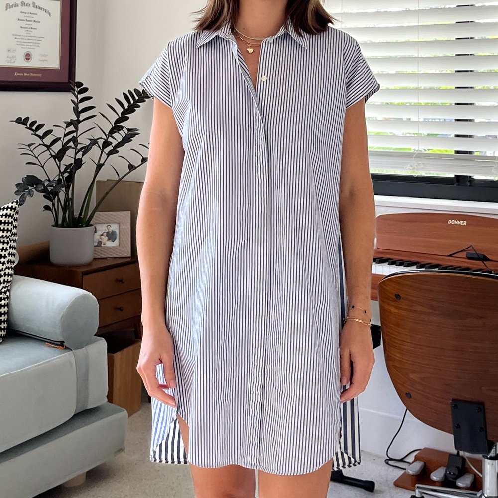 Madewell Striped Shirt Dress Size Small